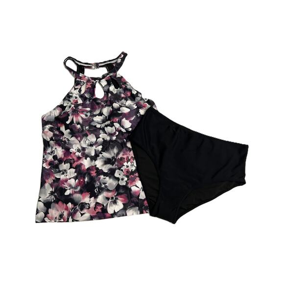 Tempt Me Other - NWOT Tempt Me Two Piece High Neck Keyhole Tankini Swimwear Floral- XL
